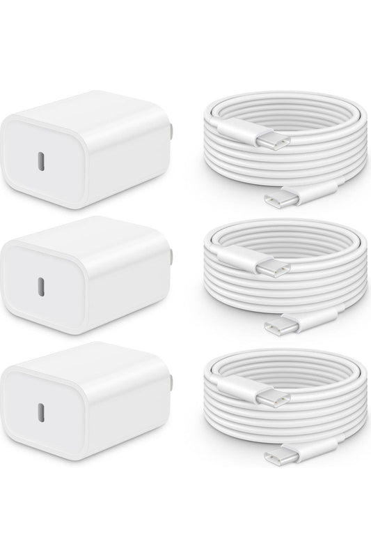 iPhone 16 15 Charger Fast Charging-20W USB C Power Brick with 6Ft Type C to C