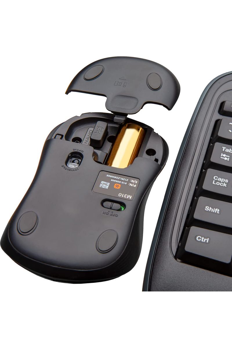 Logitech MK335 Quiet Wireless Keyboard and Mouse Combo - Black/Silver Keyboard and Mouse Combo Wireless, Ambidextrous