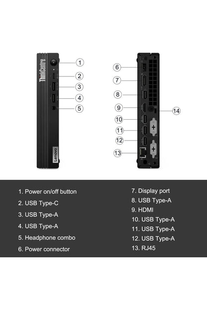 Lenovo ThinkCentre M70q Gen 4 MFF 1L Tiny PC Business Mini Desktop Computer, 32GB DDR5 RAM, 1TB PCIe SSD, 13th Gen Intel 16-Core i7-13700T