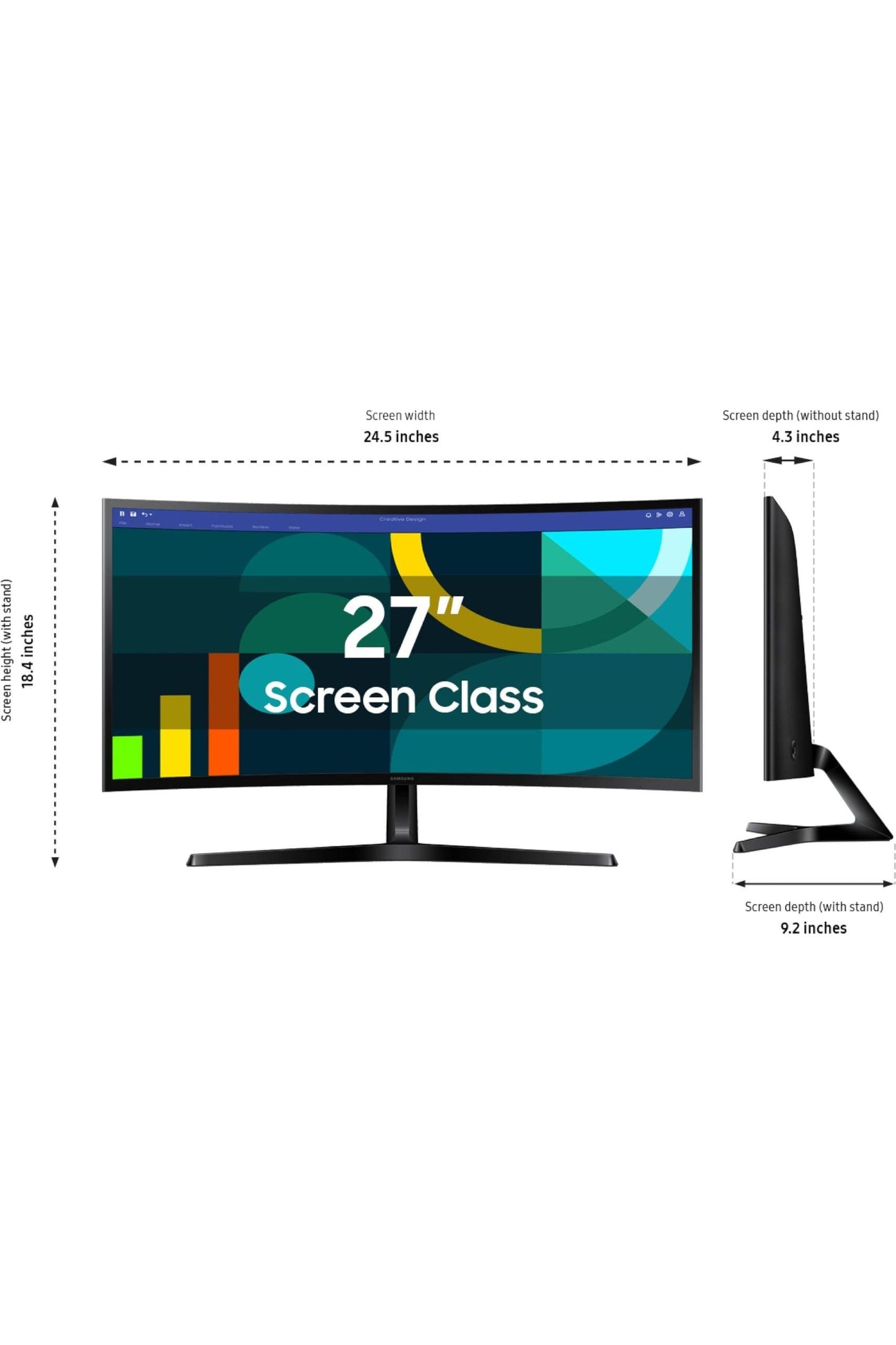Samsung 27" Essential S3 (S36GD) Series FHD 1800R Curved Computer Monitor
