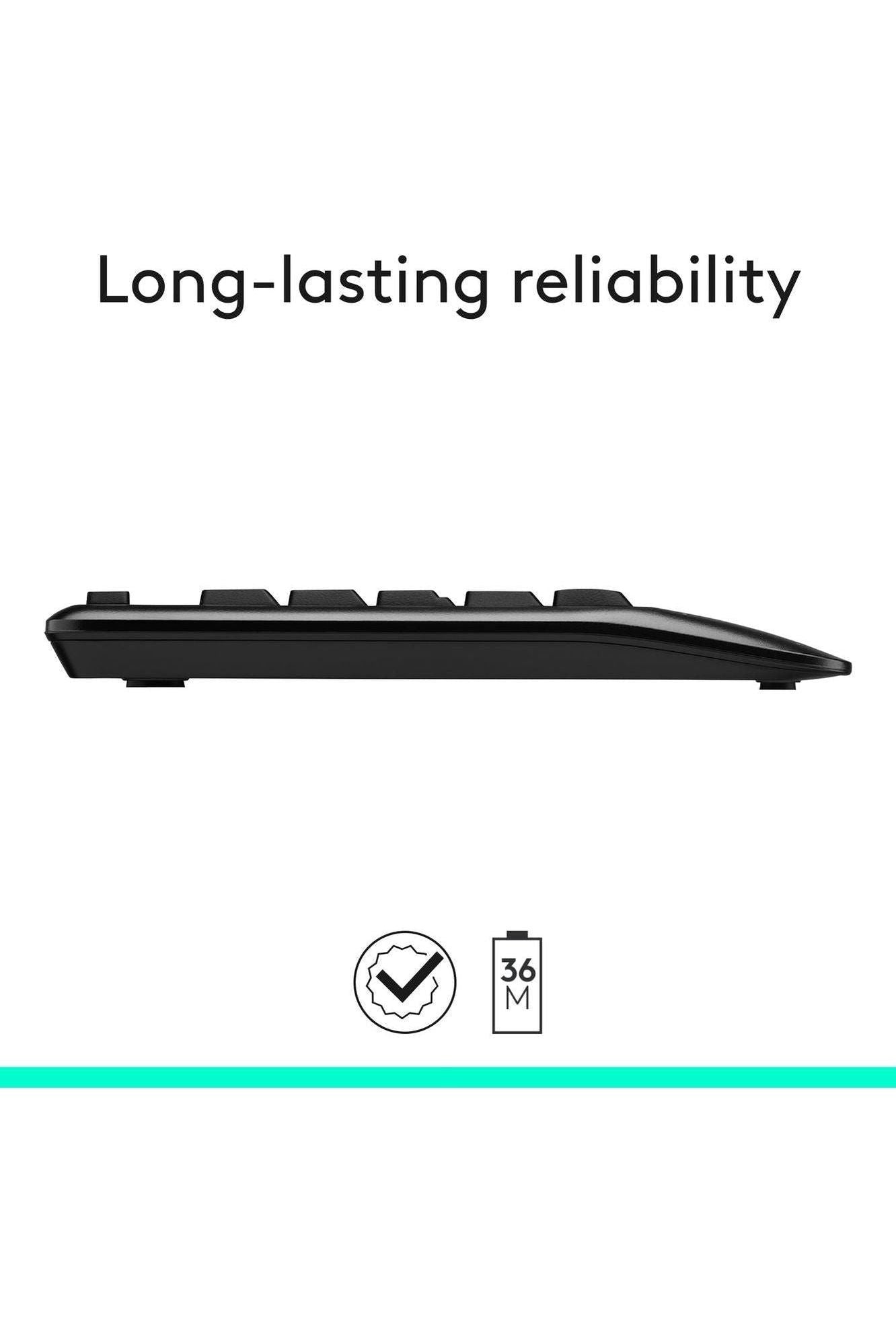 Logitech MK345 Wireless Keyboard and Mouse Combo with Palm Rest, 2.4 GHz USB Receiver