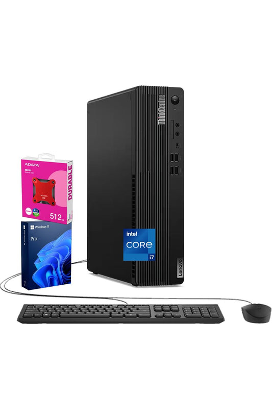 Lenovo ThinkCentre M70s SFF Small Business Desktop | 14th Gen Intel 20-Core i7-14700 | 32GB DDR5 | 1TB SSD | Bundle with ADATA 512GB External SSD