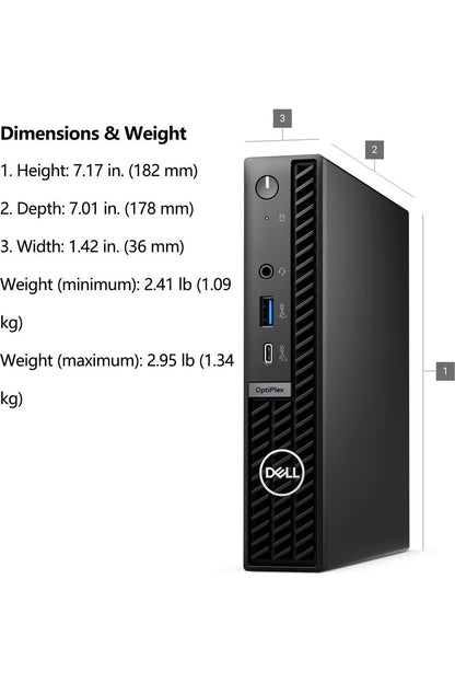 Dell OptiPlex 7020 MFF Mini Desktop, 7000 Micro Business Computer, 14th Gen Intel 14-Core i5-14500T (Beat i7-13700T), 16GB DDR5 RAM, 512GB PCIe SSD