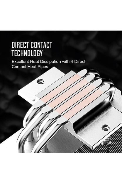 ID-COOLING SE-214-XT ARGB White CPU Cooler 4 Heatpipes CPU Air Cooler ARGB Light Sync with Motherboard(5V 3-PIN Connector) CPU Fan for Intel/AMD, LGA 1700 Compatible for Desktop