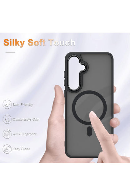 Samsung Galaxy S24 FE Case, Matte Magnetic Phone Case Black