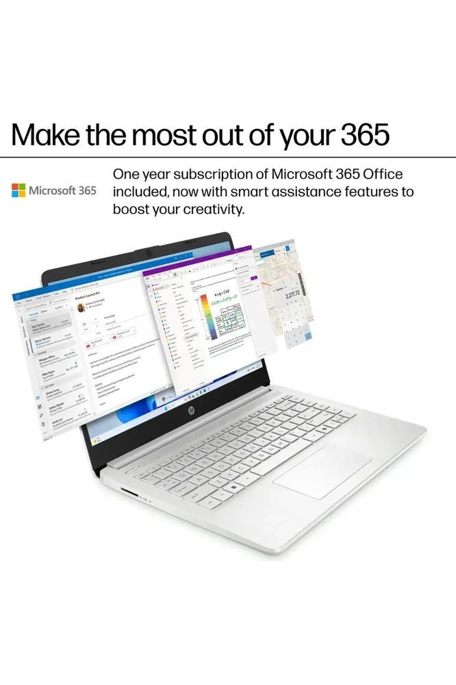 HP 14" Laptop, Copilot AI, 16GB RAM, 640GB Storage (128GB UFS with Skyerd 512GB Portable SSD), N150 4 Cores Intel Processor