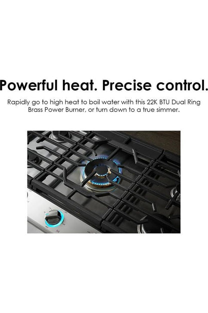 SAMSUNG 30" Built In Smart Gas Cooktop with 22k BTU Dual Power Burner