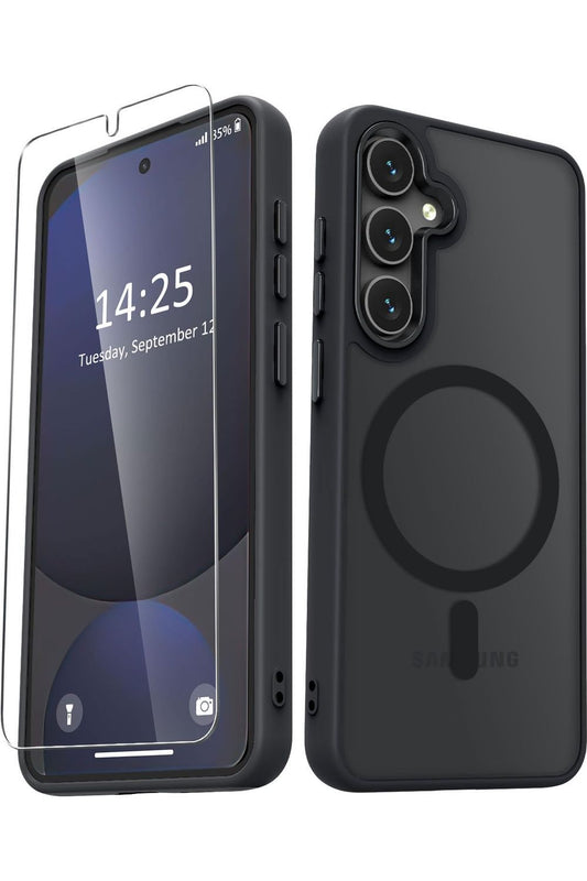 Samsung Galaxy S24 FE Case, Matte Magnetic Phone Case Black