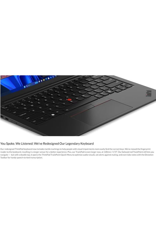 Lenovo Gen 12 ThinkPad X1 Carbon Laptop with Intel Ultra 7 165U vPro Processor, 14" WUXGA 100% sRGB Touchscreen, 32GB 6400MHz RAM, 1TB Gen4 Performance SSD