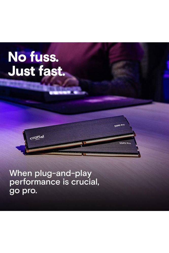 Crucial Pro 64GB DDR5 RAM Kit (2x32GB), 5600MHz (or 5200MHz or 4800MHz) Desktop Memory