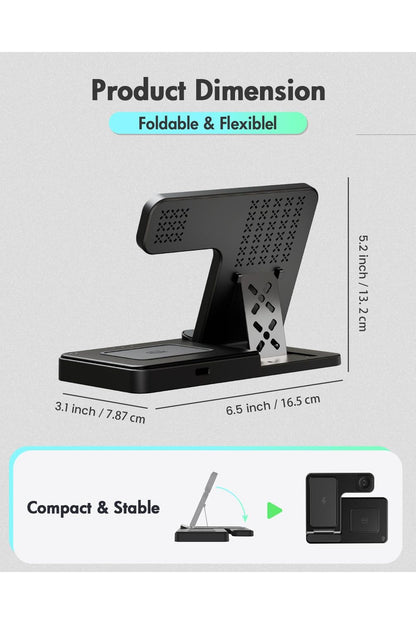 Wireless Charger iPhone Charging Station: 3 in 1 Charger Stand Multiple Devices for Apple - iPhone 16e 16 15 14 Pro Max 13 12 11 - Watch 10 9 8 7 6 5 4 3 2 SE and Ultra Series - Airpods 4 3 2 Pro