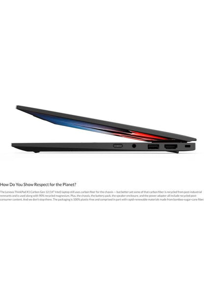 Lenovo Gen 12 ThinkPad X1 Carbon Laptop with Intel Ultra 7 165U vPro Processor, 14" WUXGA 100% sRGB Touchscreen, 32GB 6400MHz RAM, 1TB Gen4 Performance SSD
