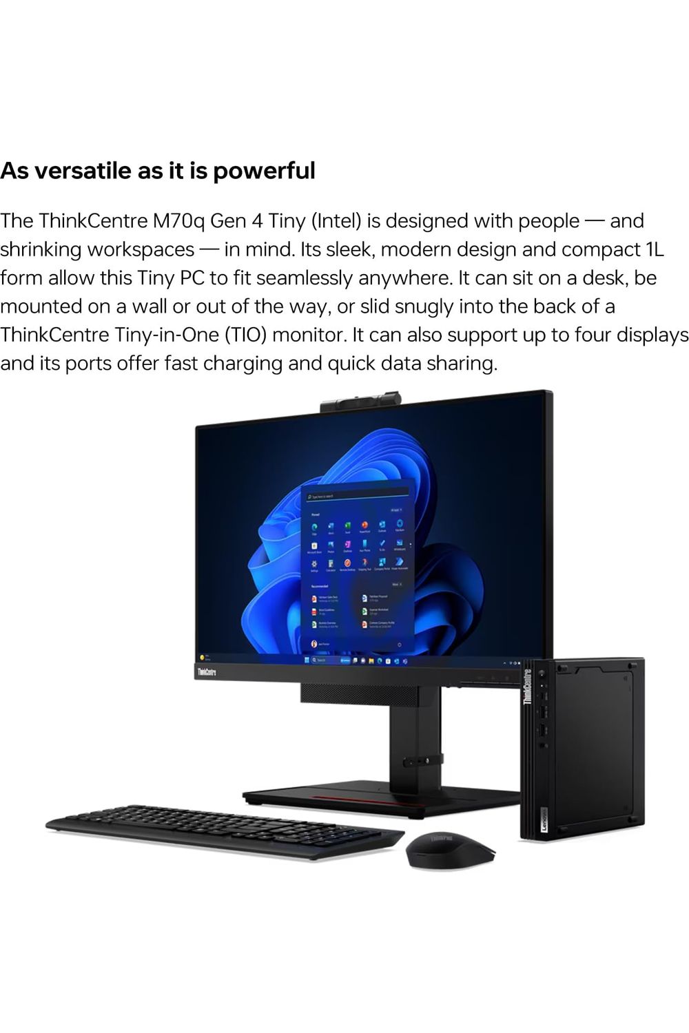 Lenovo ThinkCentre M70q Gen 4 MFF 1L Tiny PC Business Mini Desktop Computer, 32GB DDR5 RAM, 1TB PCIe SSD, 13th Gen Intel 16-Core i7-13700T