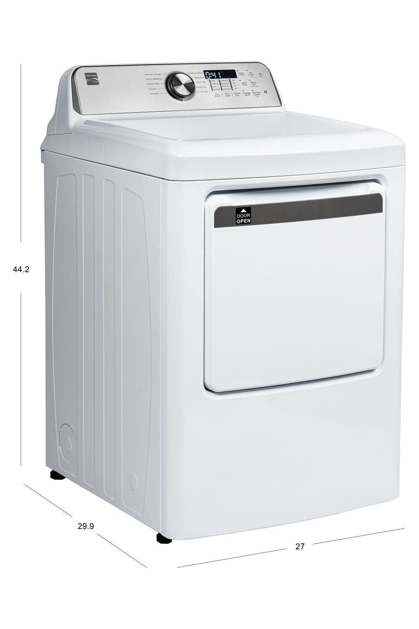 Kenmore 7.0 cu. ft. Front Load Gas Dryer-with Guard to Reduce Wrinkles & Static-Sanitize and Smart Sensor Drying-LED, White