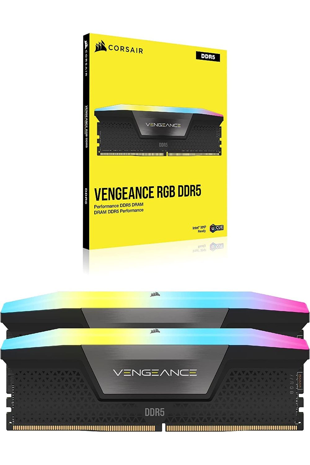 CORSAIR VENGEANCE RGB DDR5 RAM 32GB (2x16GB) 6400MHz CL36-48-48-104 1.35V Intel XMP 3.0 Desktop Computer Memory