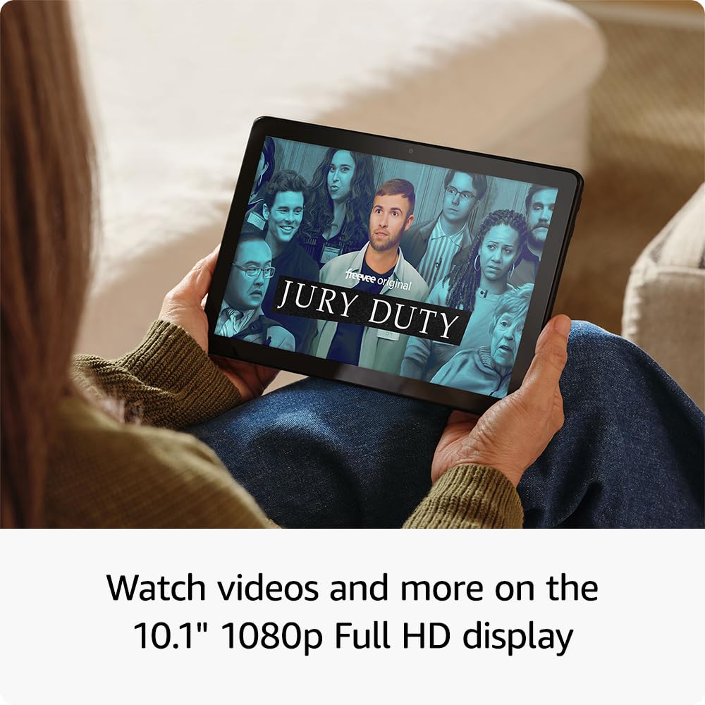 Amazon Fire HD 10 tablet, 10.1" vibrant Full HD screen, octa-core processor, 3 GB RAM, 32 GB, Black