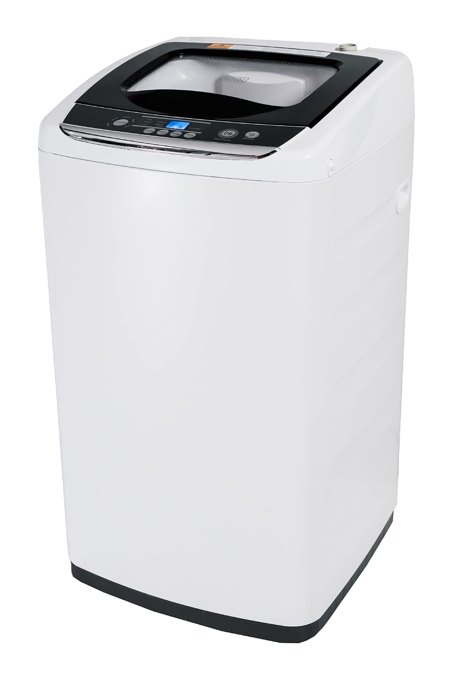 BLACK+DECKER 0.9 Cu. Ft. Portable Washer, 6.6 lb. Capacity Washing Machine for Homes & Apartments, 5 Wash Cycles, Quick Connect Sink Adapter and Drain Hose Included, Transparent Lid, BPWM09W, White