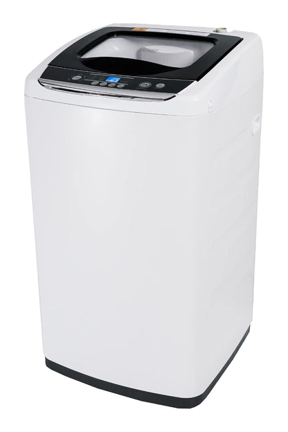 BLACK+DECKER 0.9 Cu. Ft. Portable Washer, 6.6 lb. Capacity Washing Machine for Homes & Apartments, 5 Wash Cycles, Quick Connect Sink Adapter and Drain Hose Included, Transparent Lid, BPWM09W, White