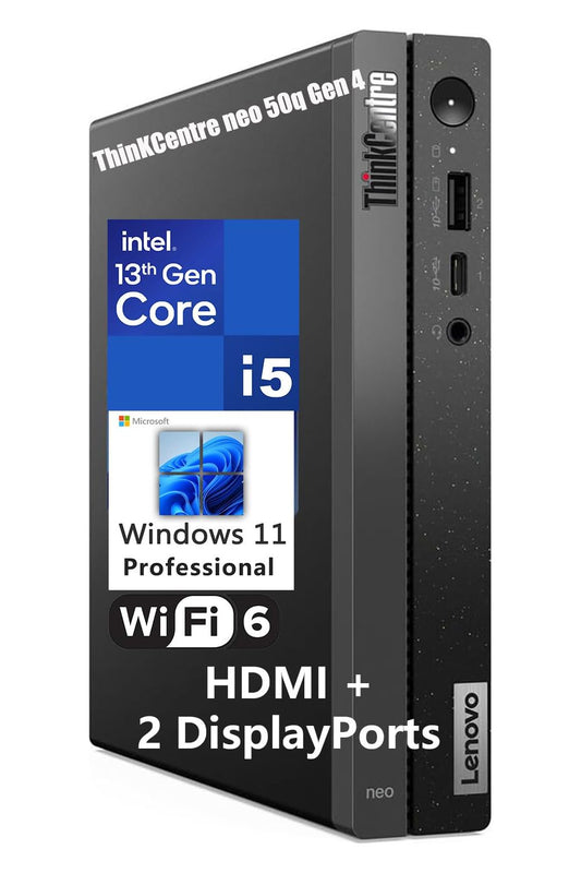 Lenovo ThinKCentre neo 50q Gen 4 Tiny 1L Business Mini Desktop Computer, 13th Gen Intel 8-Core i5-13420H (Beat i7-1355U), 16GB DDR4 RAM, 512GB PCIe SSD