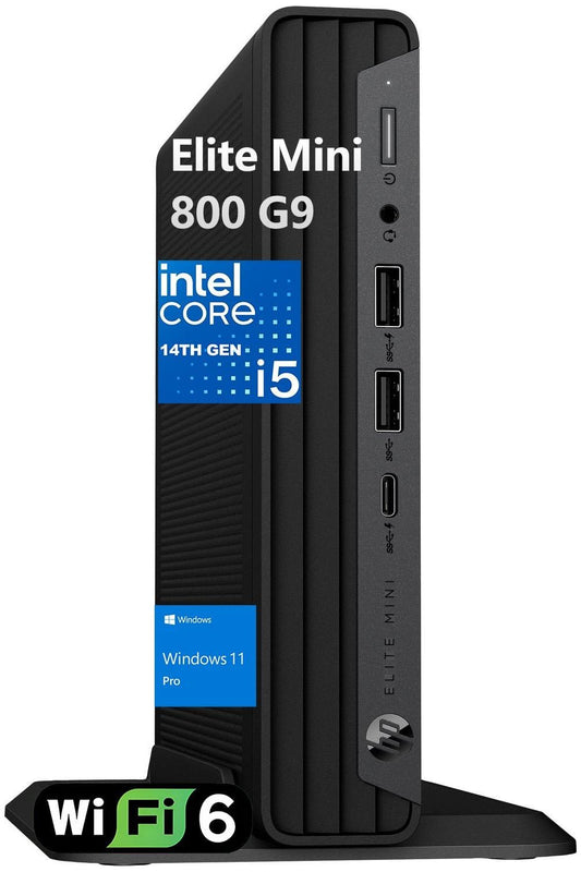 HP Elite Mini 800 G9 MFF PC Business Desktop Computer, 14th Gen Intel 14-Core i5-14500 (Beat i7-14700T), 32GB DDR5 RAM, 1TB PCIe SSD