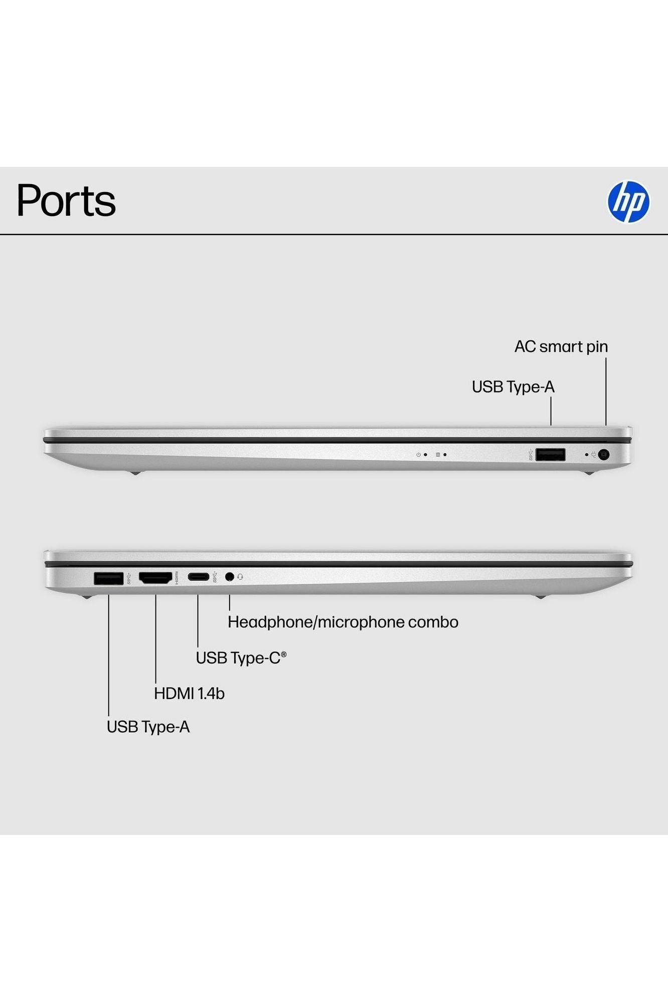 HP 17.3 inch Laptop, HD+ Display, AMD Ryzen 5 7520U, 16 GB RAM, 512 GB SSD, AMD Radeon Graphics