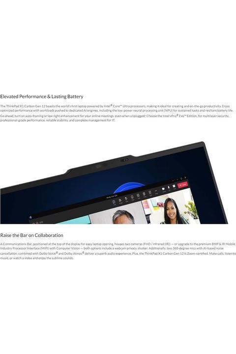 Lenovo Gen 12 ThinkPad X1 Carbon Laptop with Intel Ultra 7 165U vPro Processor, 14" WUXGA 100% sRGB Touchscreen, 32GB 6400MHz RAM, 1TB Gen4 Performance SSD