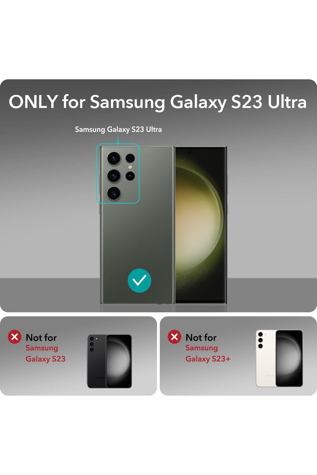 Samsung Galaxy S23 Ultra Phone Case, 3 Stand Modes Kickstand, Clear