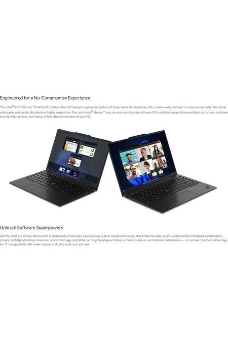 Lenovo Gen 12 ThinkPad X1 Carbon Laptop with Intel Ultra 7 165U vPro Processor, 14" WUXGA 100% sRGB Touchscreen, 32GB 6400MHz RAM, 1TB Gen4 Performance SSD