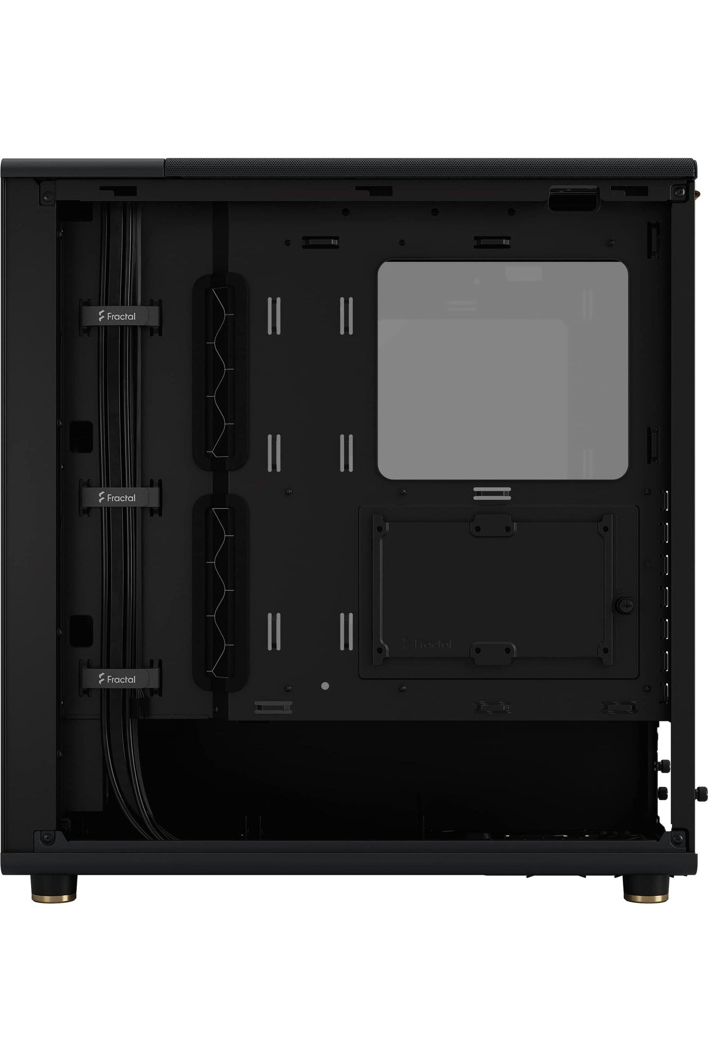 Fractal Design North Charcoal Black Tempered Glass Dark - Genuine Walnut Wood Front - Glass Side Panel - Tower PC Gaming Case