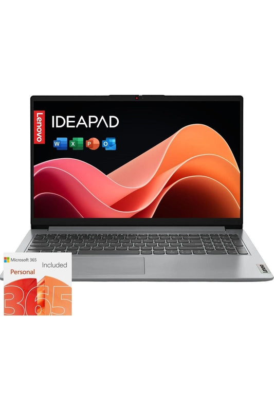 Lenovo IdeaPad 1i Laptop with Microsoft 365 Home and Business • 12GB RAM • 1TB Cloud Storage and 256GB SSD • Intel Core • 15 Anti-Glare Screen •