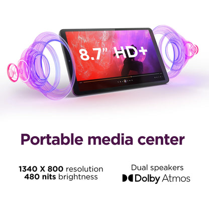 Lenovo Tab One - Lightweight Tablet - 8.7" HD Display - 4 GB Memory - 64 GB Storage - MediaTek Helio G85 - Includes Folio Case