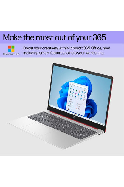 HP 15.6" Portable Laptop Intel Quad-Core N200 Processor, 16GB RAM, 128GB Storage, Red