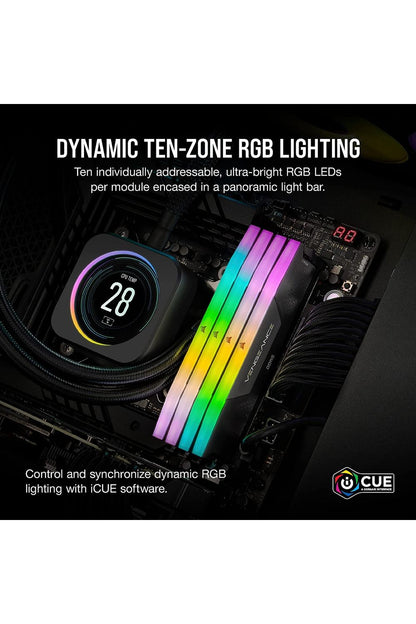 CORSAIR VENGEANCE RGB DDR5 RAM 32GB (2x16GB) 6400MHz CL36-48-48-104 1.35V Intel XMP 3.0 Desktop Computer Memory