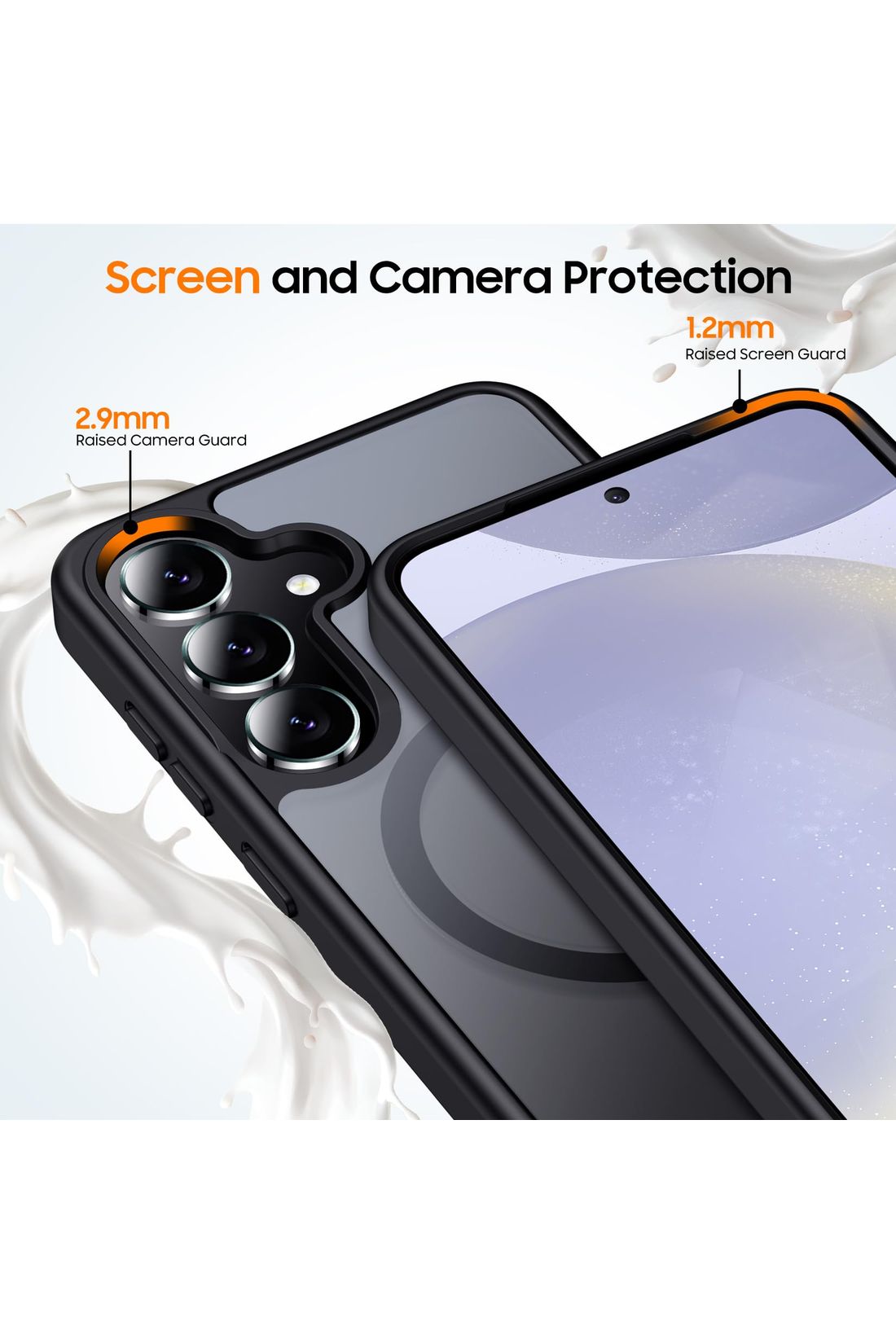 Magnetic Samsung Galaxy S24 Case,[Compatible with MagSafe] [Military Grade Drop Protection] -Black