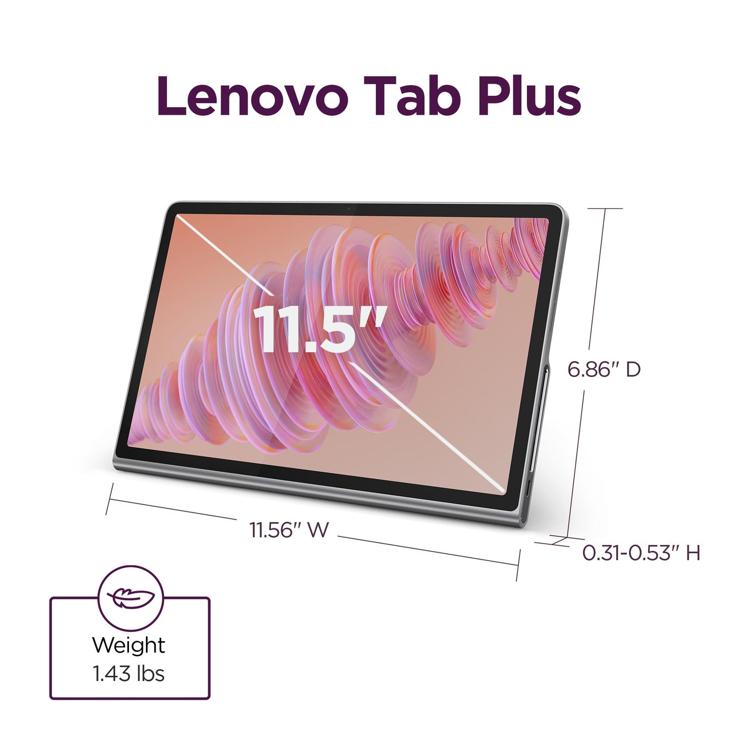 Lenovo Tab Plus - JBL® Speakers - 11.5" 2K Display - 8GB Memory - 128GB Storage - MediaTek™ Helio G99 - Folio Case Included - Luna Grey