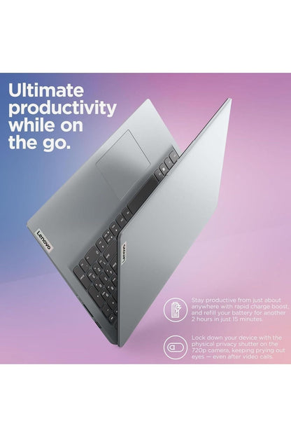 Lenovo IdeaPad 1i Laptop with Microsoft 365 Home and Business • 12GB RAM • 1TB Cloud Storage and 256GB SSD • Intel Core • 15 Anti-Glare Screen •