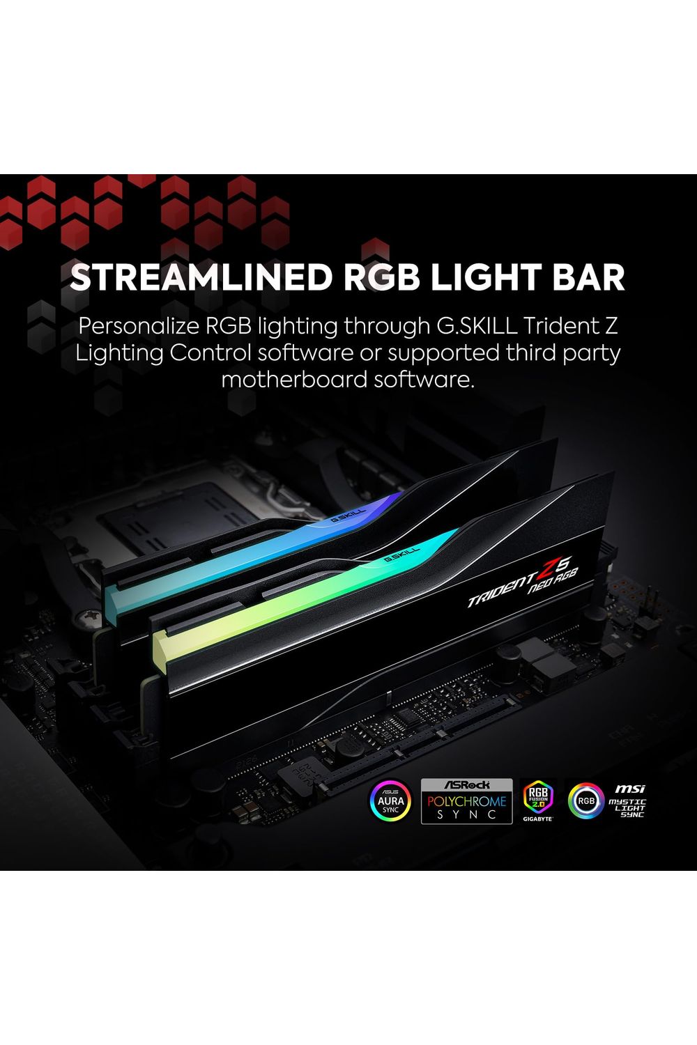 G.SKILL Trident Z5 Neo RGB Series (AMD Expo) DDR5 RAM 32GB (2x16GB) 6000MT/s CL30-38-38-96 1.35V Desktop Computer Memory
