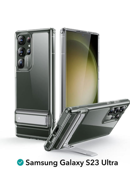 Samsung Galaxy S23 Ultra Phone Case, 3 Stand Modes Kickstand, Clear