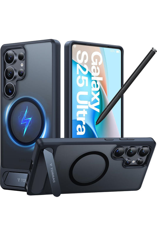Samsung Galaxy S25 Ultra Case, Fit for MagSafe, Mil-Grade Drop Protection, Kickstand Back/Black Edge