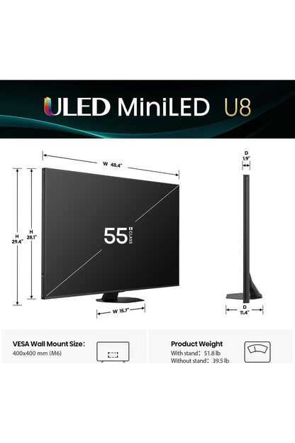 Hisense 55" Class U8 Mini-LED ULED 4K UHD Google Smart TV