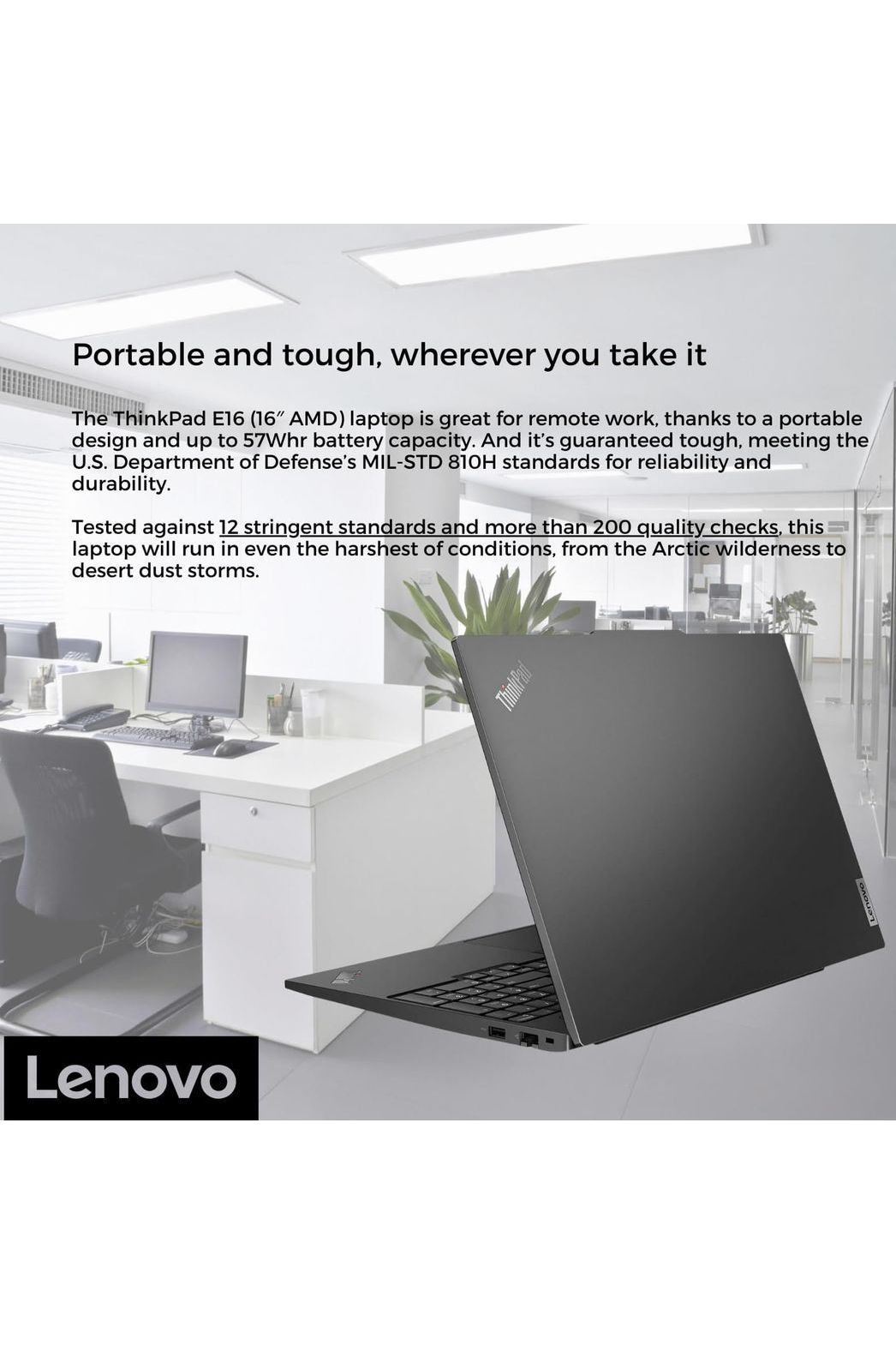 Lenovo ThinkPad E16 G2 Business Laptop Computer, 16" FHD+, AMD 8-Core Ryzen 7 7735HS (Beat i7-1360P), 32GB DDR5, 1TB PCIe SSD