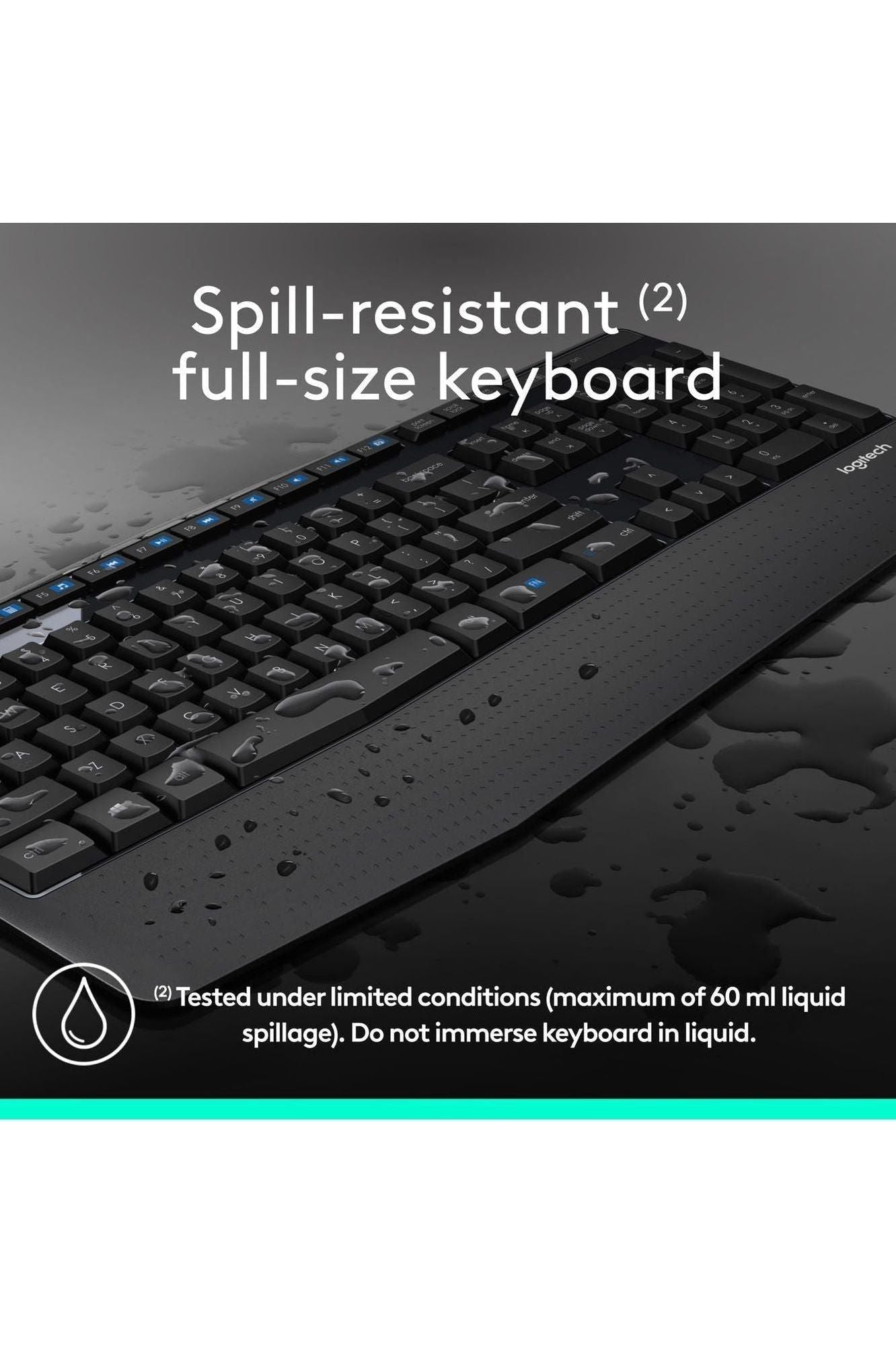 Logitech MK345 Wireless Keyboard and Mouse Combo with Palm Rest, 2.4 GHz USB Receiver