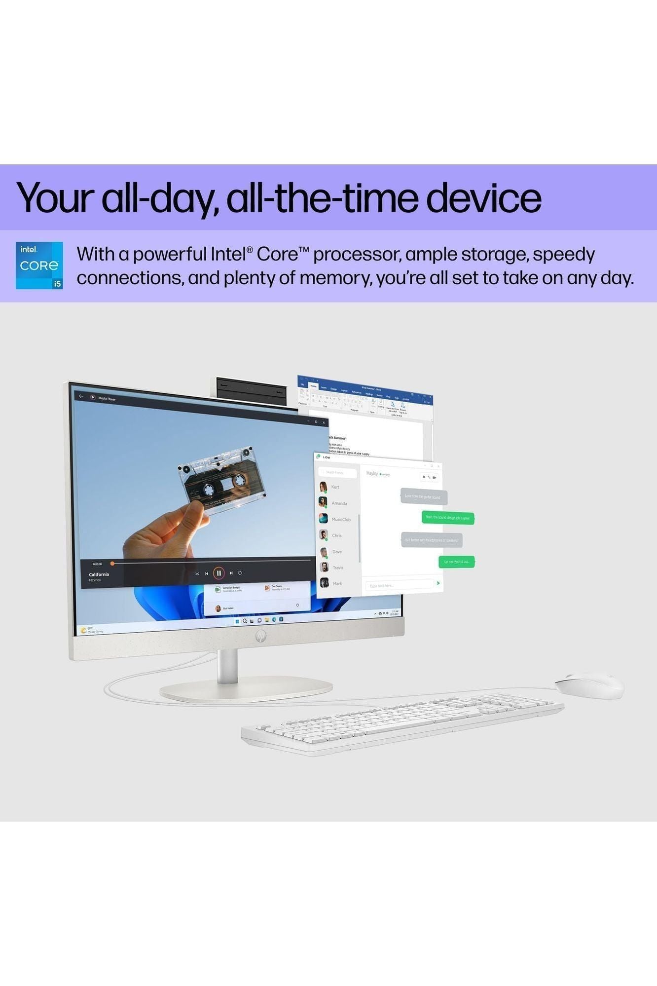 HP 23.8 inch All-in-One Desktop Intel Core i5-1334U, 16 GB RAM, 512 GB SSD