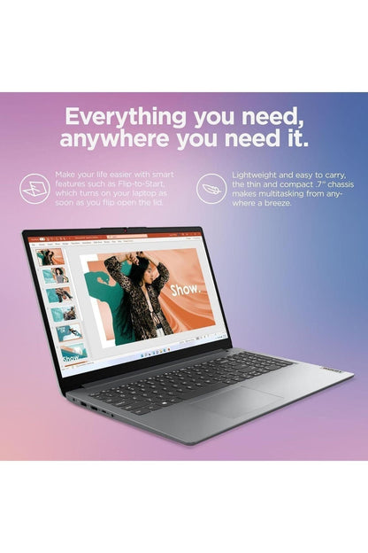Lenovo IdeaPad 1i Laptop with Microsoft 365 Home and Business • 12GB RAM • 1TB Cloud Storage and 256GB SSD • Intel Core • 15 Anti-Glare Screen •