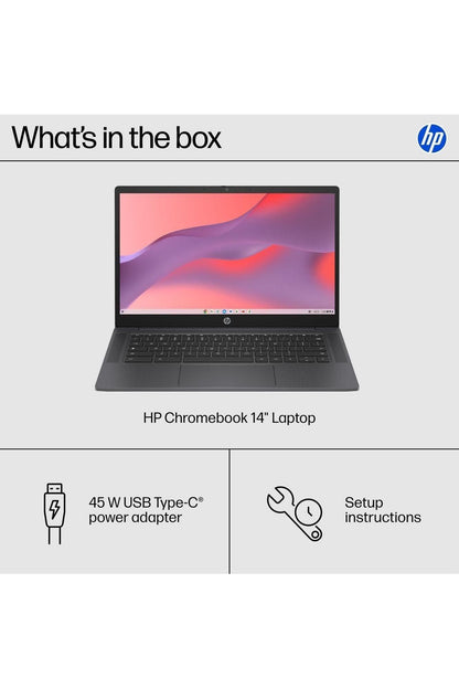 HP Chromebook 14 inch Laptop, HD Display, Intel Processor N100, 8 GB RAM, 128 GB UFS, Chrome OS
