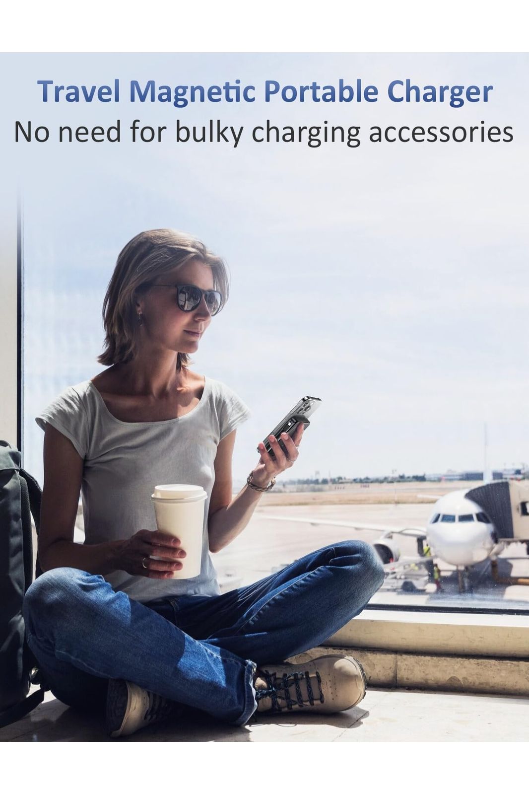 Magnetic Portable Charger, 10000mAh Power Bank, 5 in 1 Portable Charger with Built in Cable, 20W Fast Charging for Magsafe Battery Pack Compatible with iPhone 16/15/14/13 Pro/Pro Max, Samsung Series