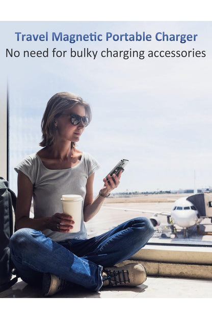 Magnetic Portable Charger, 10000mAh Power Bank, 5 in 1 Portable Charger with Built in Cable, 20W Fast Charging for Magsafe Battery Pack Compatible with iPhone 16/15/14/13 Pro/Pro Max, Samsung Series