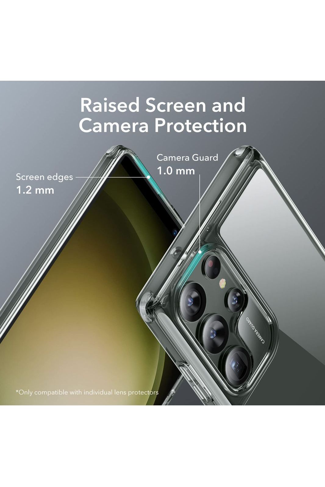 Samsung Galaxy S23 Ultra Phone Case, 3 Stand Modes Kickstand, Clear