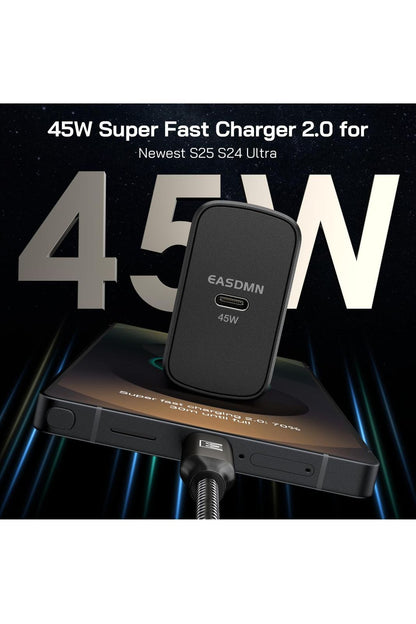 45W Super Fast Charger Type C, [2 Pack] 45 Watt USB-C Charger PD/PPS Wall Charging Block for Samsung Galaxy S25 Ultra/S25+/S25/S24/S23 Ultra/S23+/S22 Ultra/S22+/S20 Ultra, Tab S8(with 2X 6.6ft Cable)