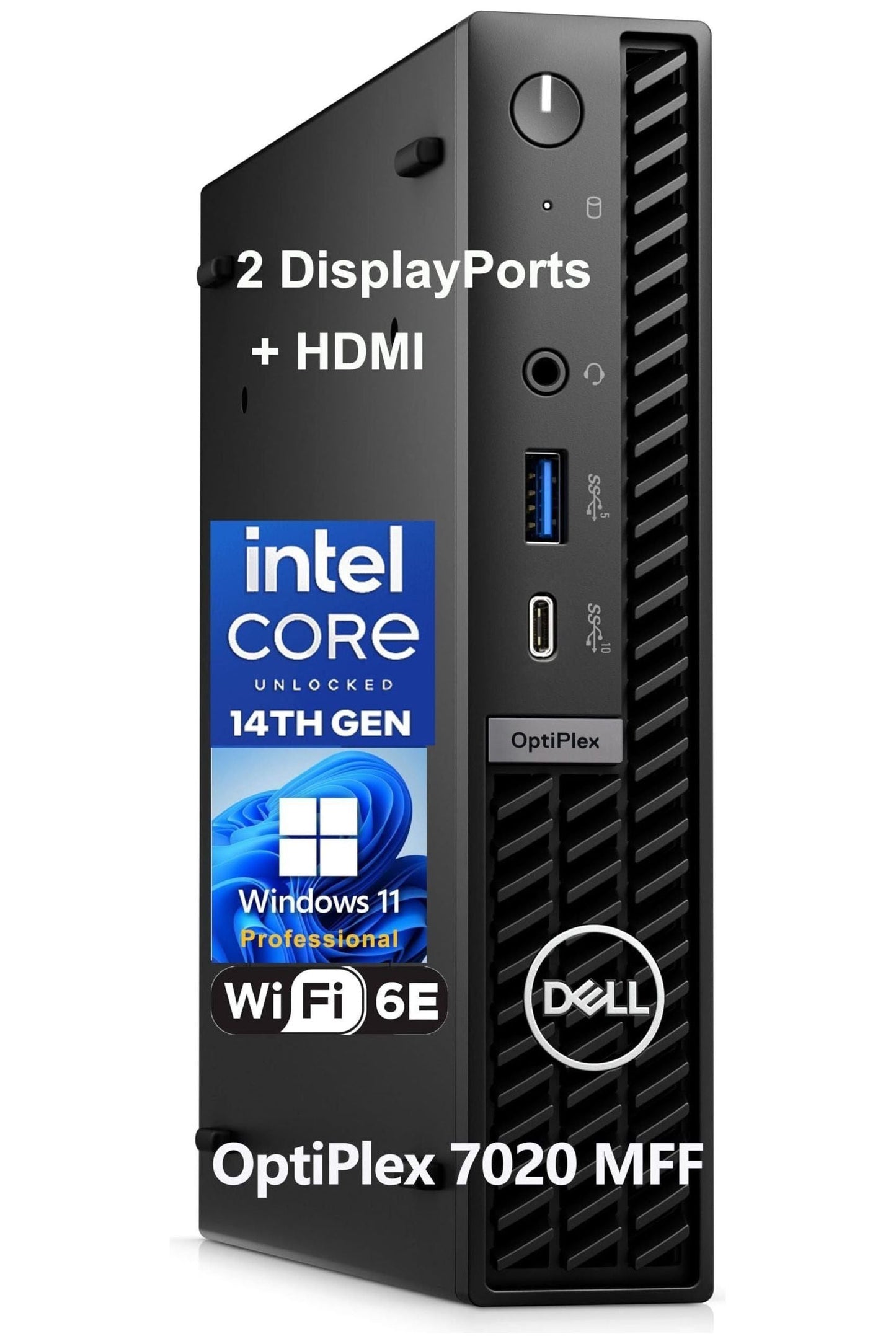 Dell OptiPlex 7020 MFF Mini Desktop, 7000 Micro Business Computer, 14th Gen Intel 14-Core i5-14500T (Beat i7-13700T), 16GB DDR5 RAM, 512GB PCIe SSD